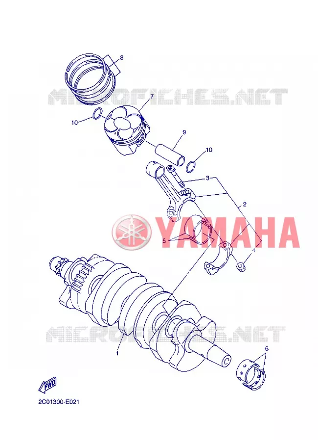 CRANKSHAFT / PISTON Yamaha MOTO 600 2013 R6  YZF-R6