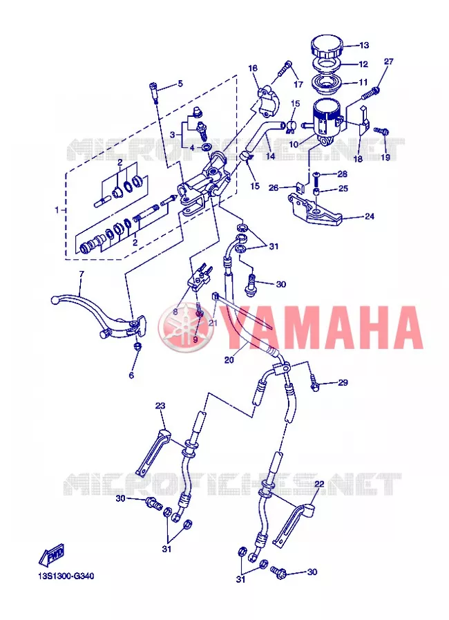 FRONT BRAKE MASTER CYLINDER Yamaha MOTO 600 2013 R6  YZF-R6