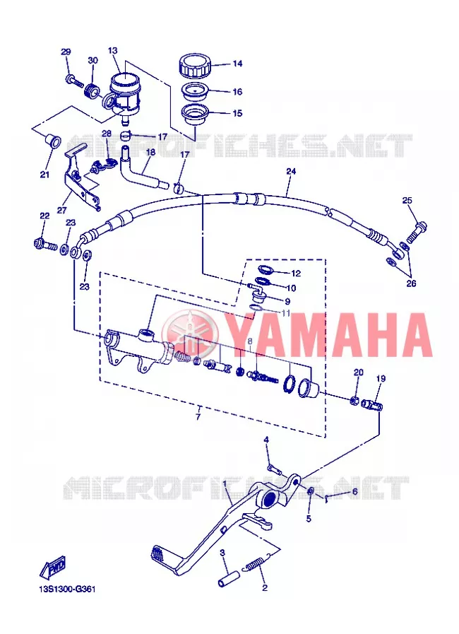 REAR BRAKE MASTER CYLINDER Yamaha MOTO 600 2013 R6  YZF-R6