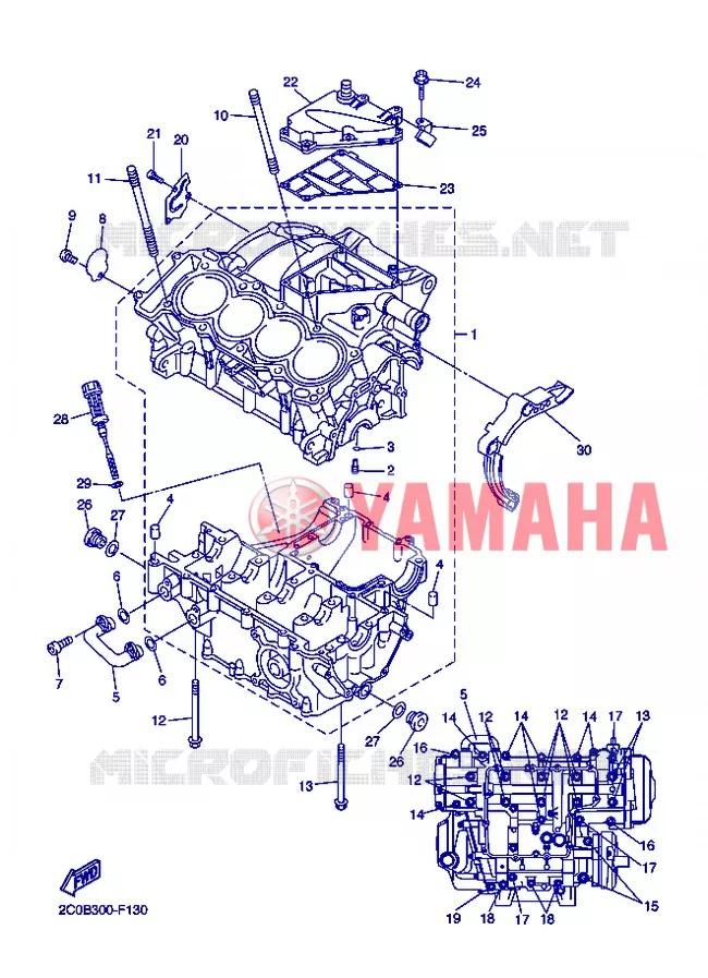 CRANKCASE Yamaha MOTO 600 2013 R6  YZF-R6