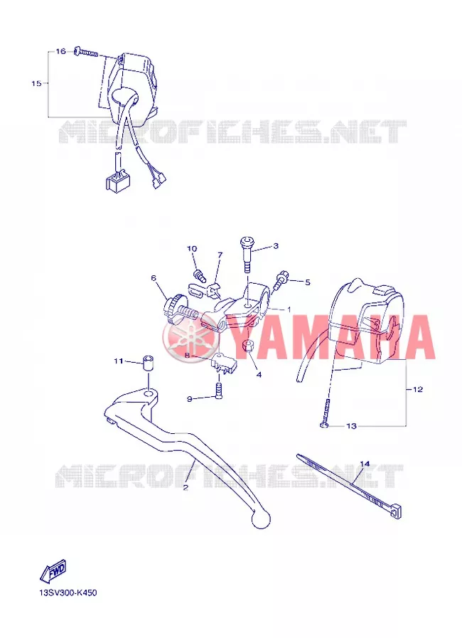 SWITCH / LEVER Yamaha MOTO 600 2013 R6  YZF-R6
