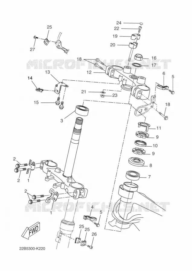 STEERING 2 Yamaha MOTO 125 2011 WR-R  WR125R