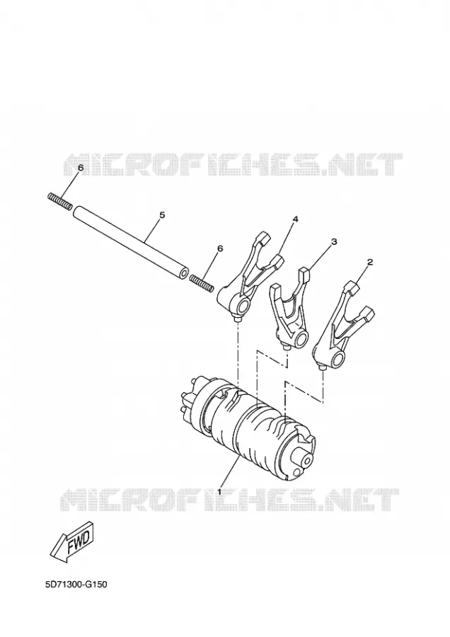GEAR SHIFT SELECTOR DRUM / FORKS Yamaha MOTO 125 2011 WR-R  WR125R