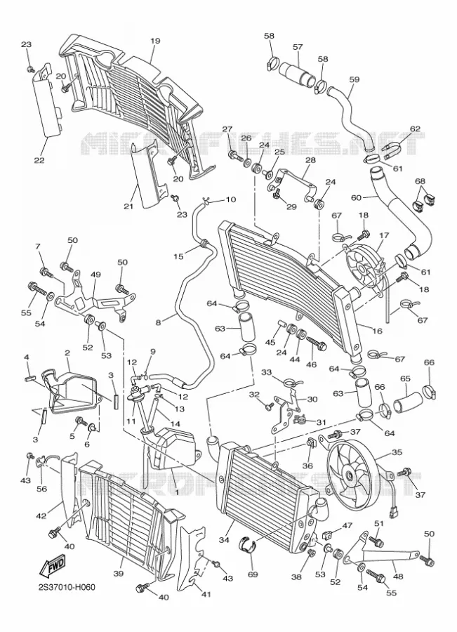 RADIATOR / HOSES Yamaha MOTO 1700 2011 VMAX  VMX17VMAX