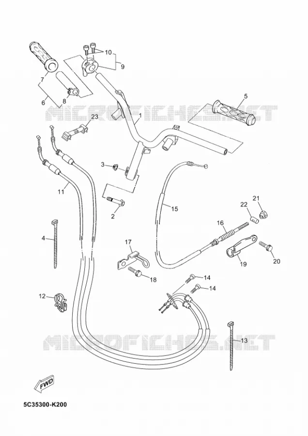 HANDLEBAR & CABLES Yamaha SCOOTER 50 2011 NEOS 4T  YN50FNEO'S