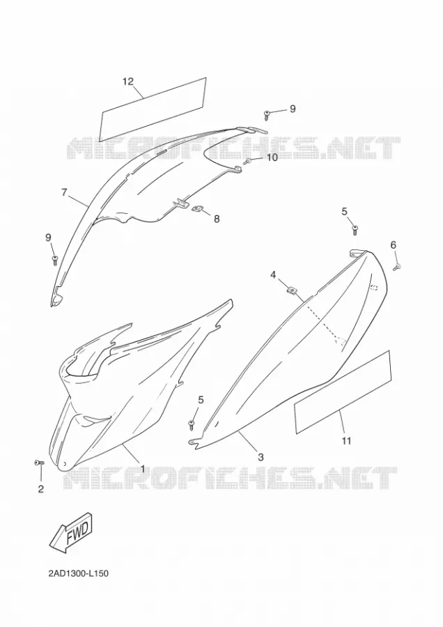 SIDE COVER Yamaha SCOOTER 50 2012 JOG R  CS50