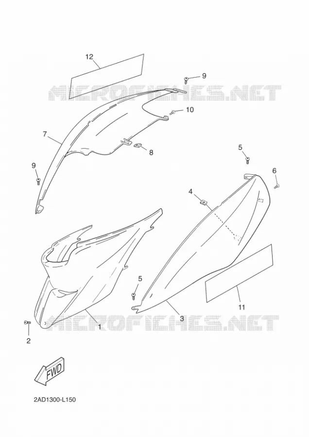 SIDE COVER Yamaha SCOOTER 50 2012 JOG R  CS50