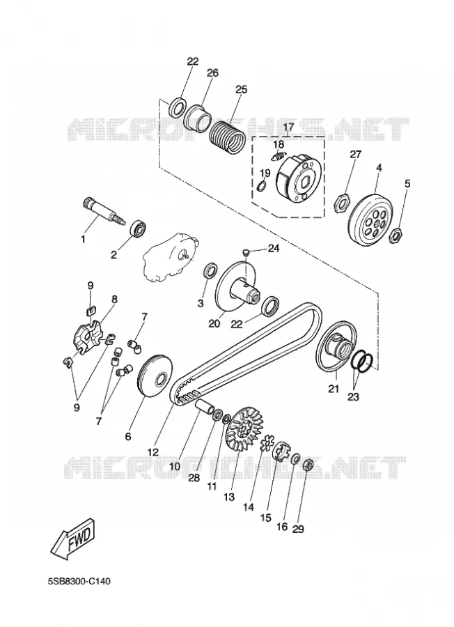 STARTER CLUTCH Yamaha SCOOTER 50 2012 JOG R  CS50