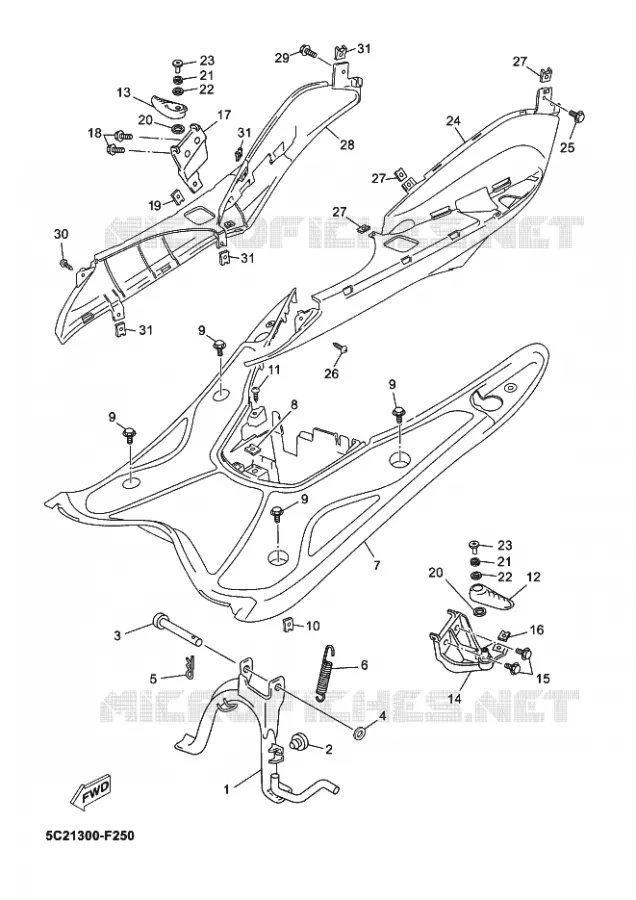 STAND / FOOTREST Yamaha SCOOTER 50 2012 NEOS  YN50
