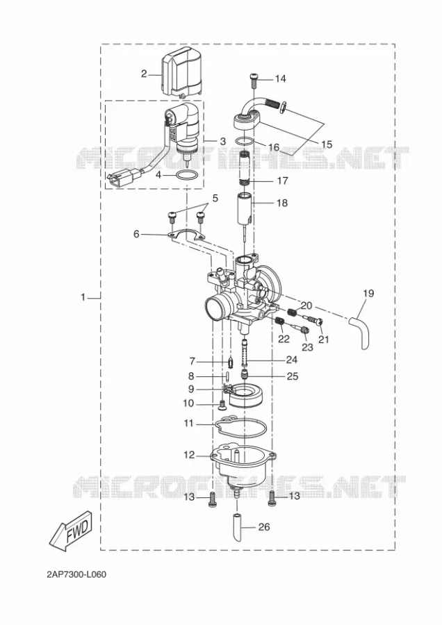 CARBURETOR Yamaha SCOOTER 50 2012 NEOS  YN50