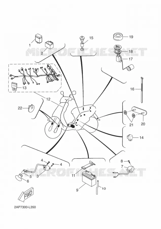 ELECTRICAL 2 Yamaha SCOOTER 50 2012 NEOS  YN50