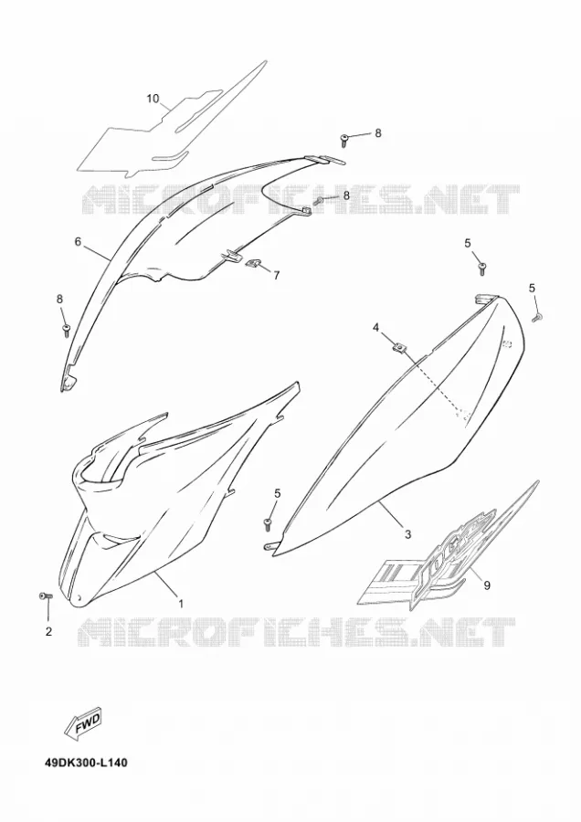 SIDE COVER Yamaha SCOOTER 50 2012 JOG R  CS50JOG R