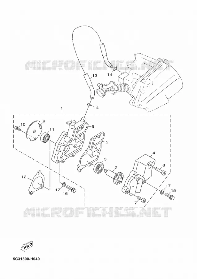 WATERPUMP / HOSES Yamaha SCOOTER 50 2012 NEOS 4  YN50F