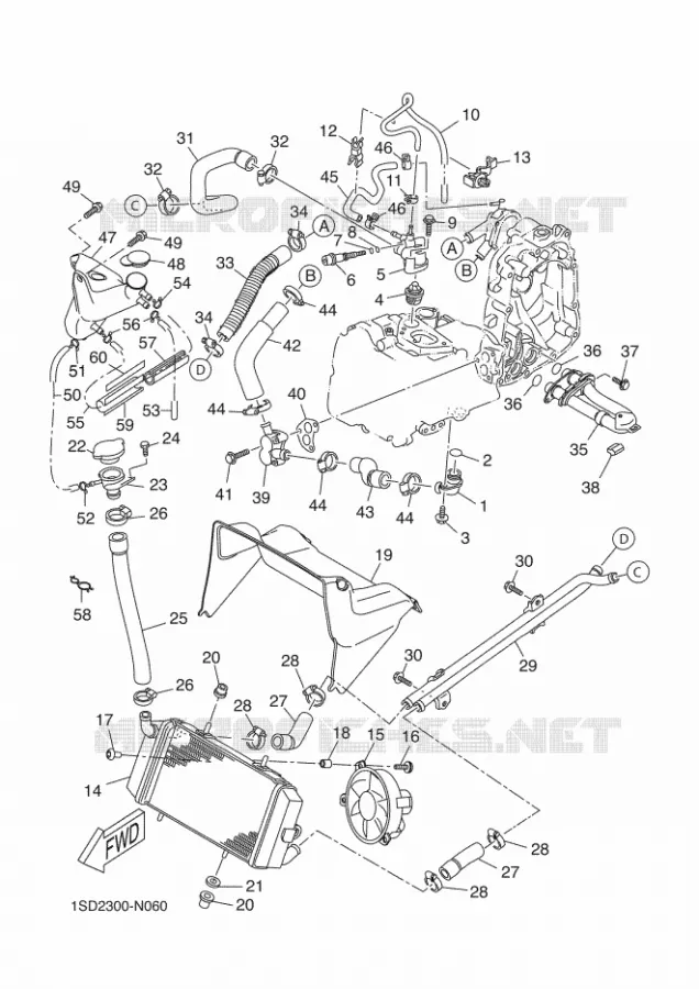 RADIATOR / HOSES Yamaha SCOOTER 400 2014 XMAX ABS  YP400RA