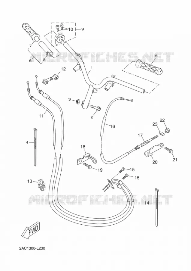HANDLEBAR & CABLES Yamaha SCOOTER 50 2014 NEOS 4T  YN50F