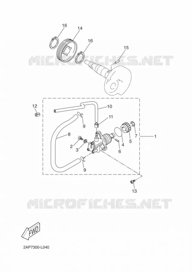 OIL PUMP Yamaha SCOOTER 50 2014 OVETTO  YN50