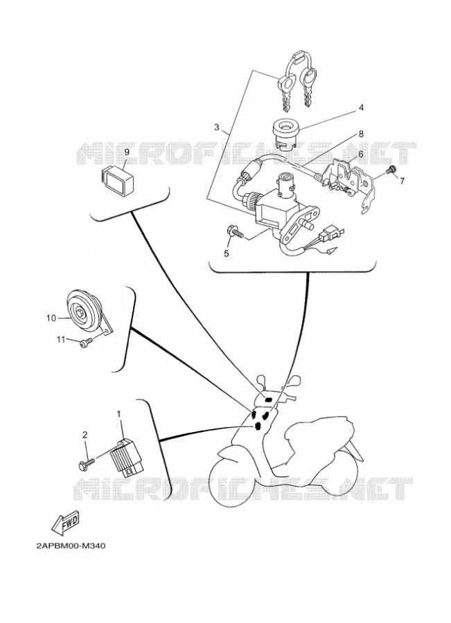 ELECTRICAL 1 Yamaha SCOOTER 50 2014 OVETTO  YN50