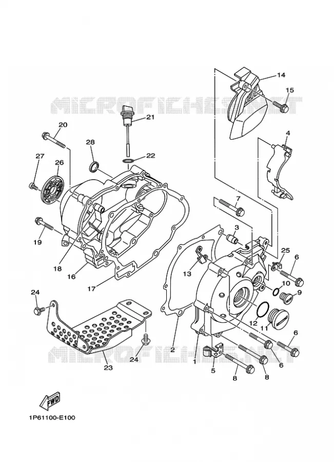 COVER - ENGINE 1 Yamaha MOTO 50 2014 TTR  TT-R50E