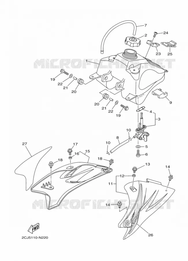 FUEL TANK Yamaha MOTO 50 2014 TTR  TT-R50E