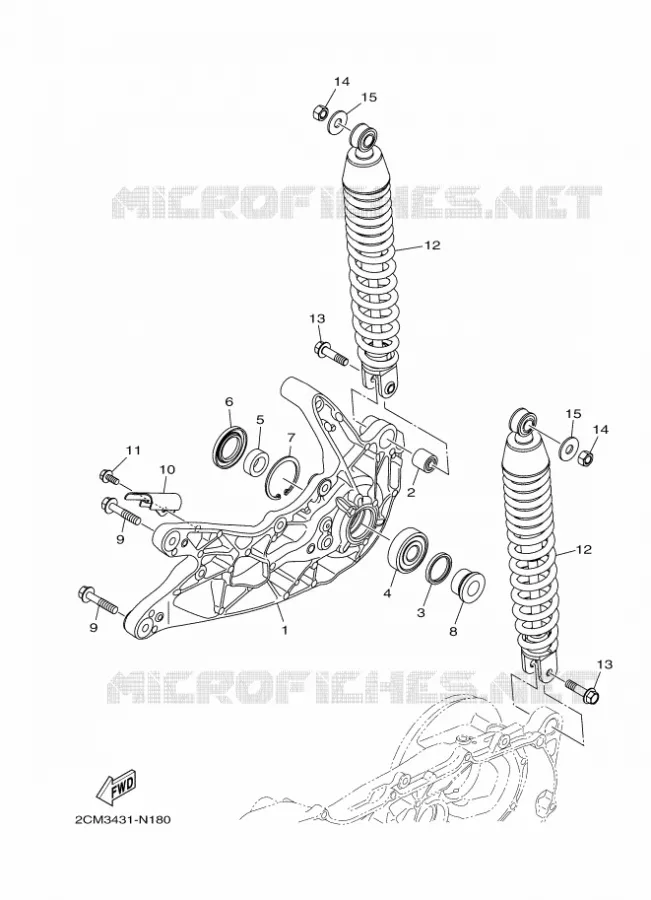 SWINGARM / SHOCK ABSORBER Yamaha SCOOTER 125 2014 TRICITY  MW125TRICITY