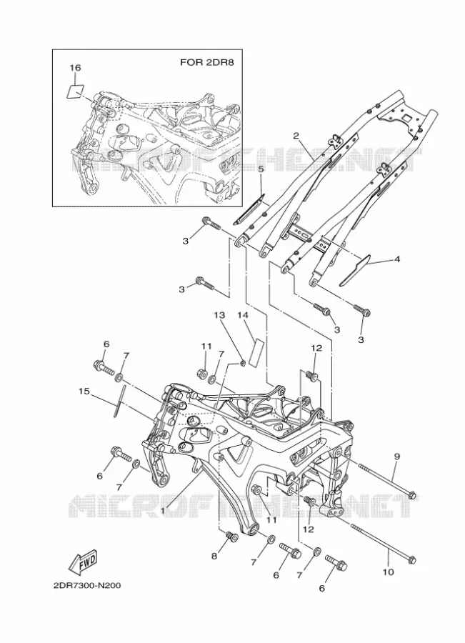 FRAME Yamaha MOTO 850 2014 MT09 ABS  MT09A