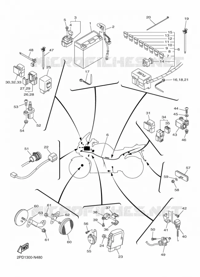 ELECTRICAL 2 Yamaha MOTO 1300 2014 FJR  FJR1300AE