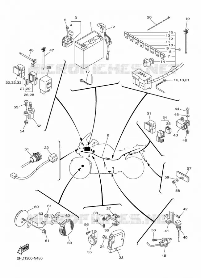 ELECTRICAL 2 Yamaha MOTO 1300 2014 FJR  FJR1300AE