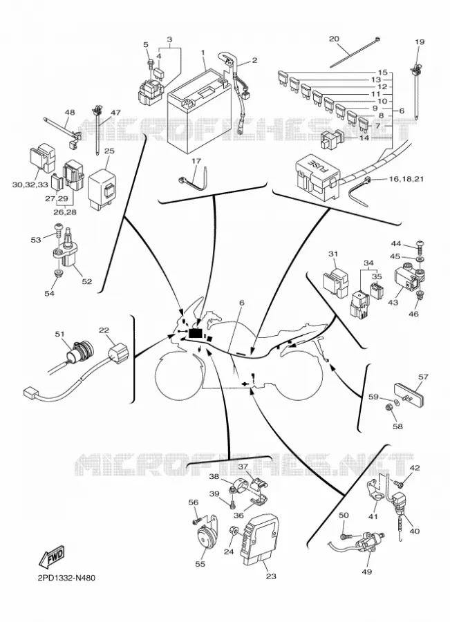 ELECTRICAL 2 Yamaha MOTO 1300 2014 FJR  FJR1300AE
