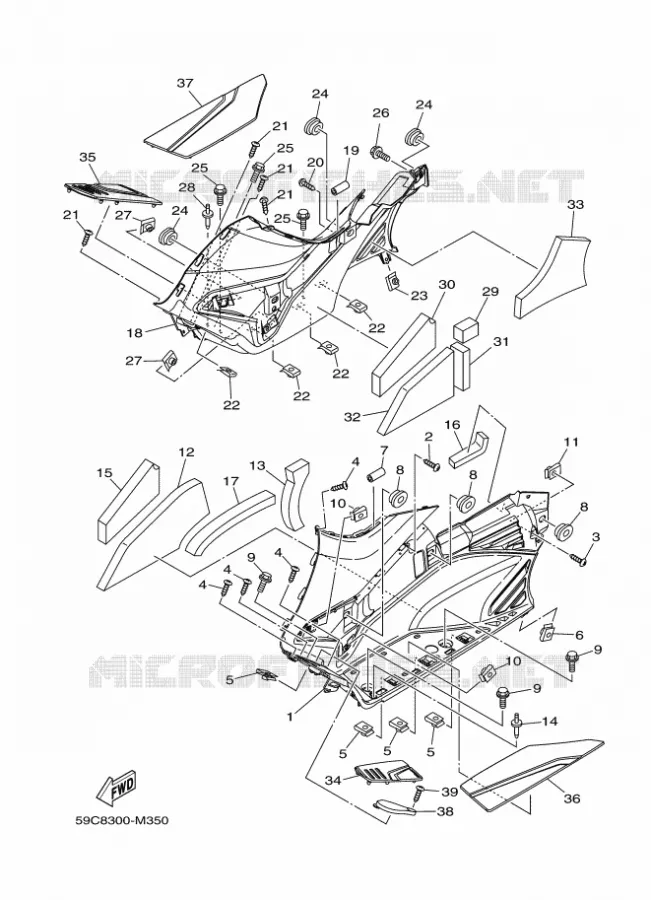 STAND / FOOTREST 2 Yamaha SCOOTER 530 2014 TMAX  XP500