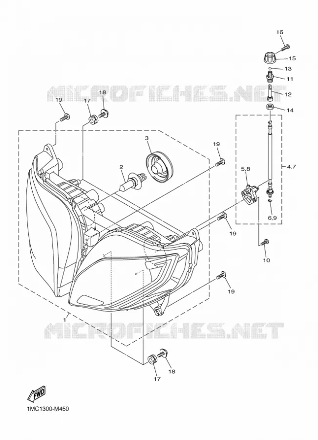 HEADLIGHT Yamaha MOTO 1300 2015 FJR  FJR1300A