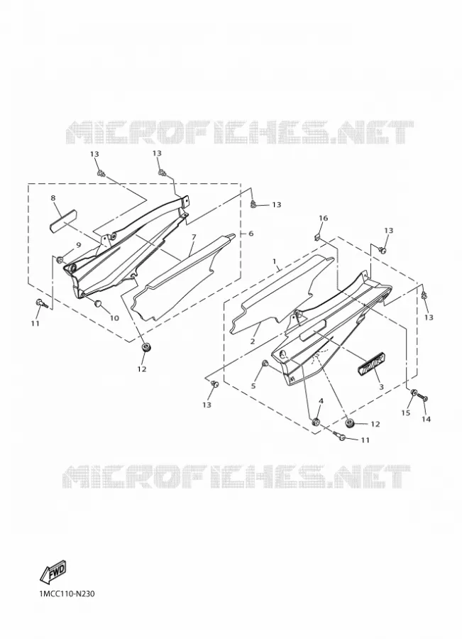 SIDE COVER Yamaha MOTO 1300 2015 FJR  FJR1300A