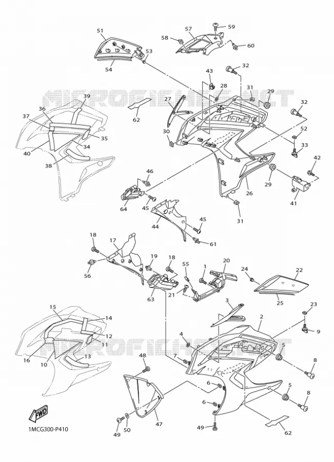 FAIRING 2 Yamaha MOTO 1300 2015 FJR  FJR1300AS