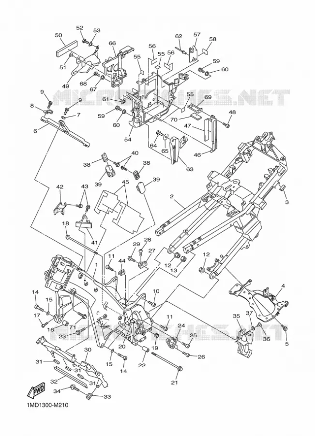 FRAME Yamaha MOTO 1300 2015 FJR  FJR1300AS