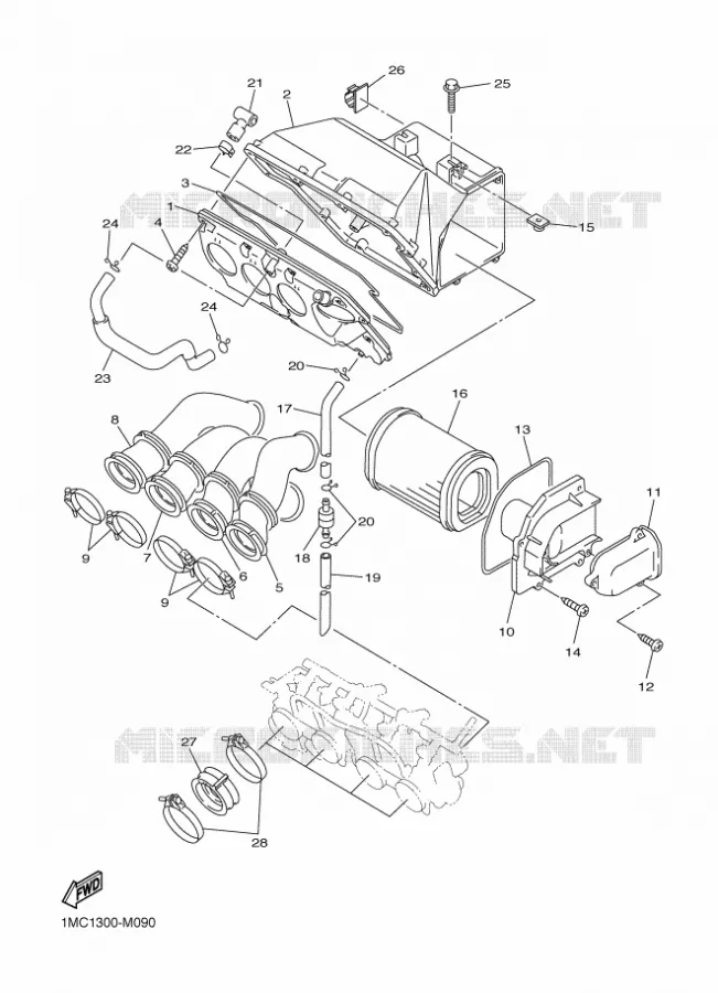 INTAKE Yamaha MOTO 1300 2015 FJR  FJR1300AS