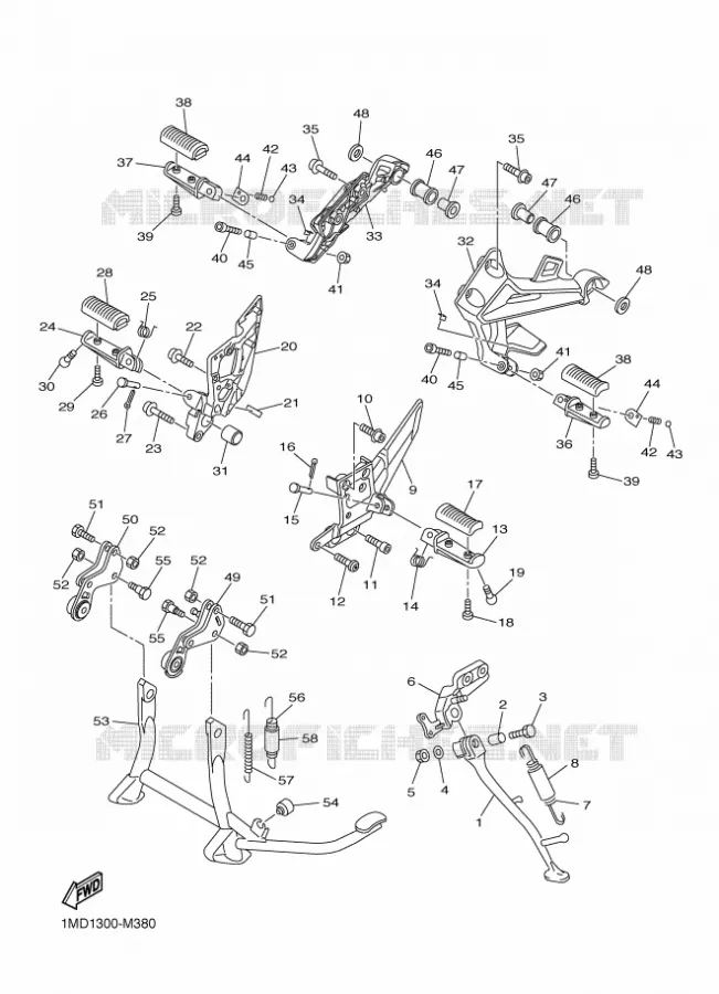 STAND / FOOTREST Yamaha MOTO 1300 2015 FJR  FJR1300AS