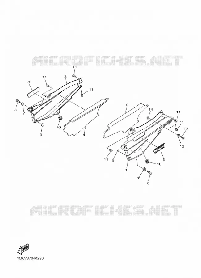 SIDE COVER Yamaha MOTO 1300 2015 FJR  FJR1300AS