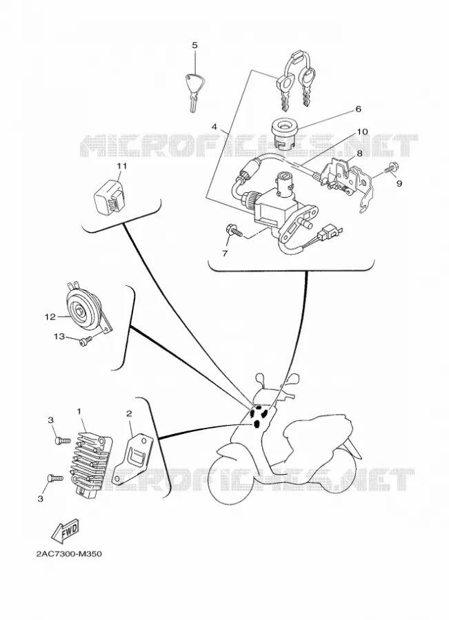 ELECTRICAL 1 Yamaha SCOOTER 50 2015 NEOS 4T  YN50F