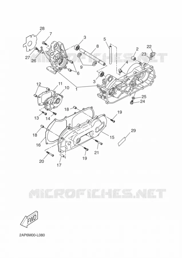CRANKCASE Yamaha SCOOTER 50 2015 OVETTO  YN50