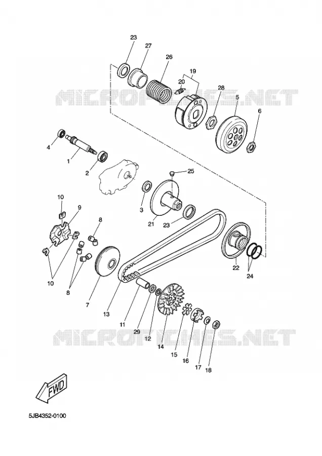 STARTER CLUTCH Yamaha SCOOTER 50 2015 OVETTO  YN50
