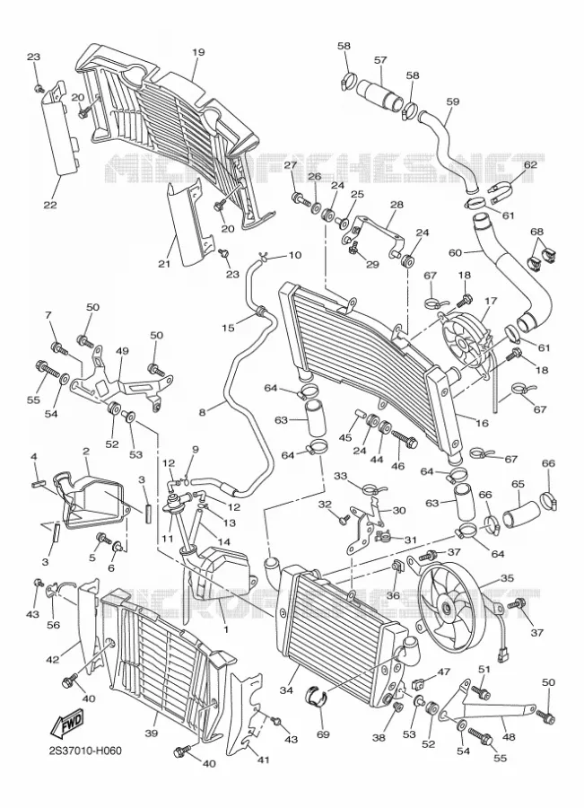RADIATOR / HOSES Yamaha MOTO 1700 2015 VMAX  VMX17