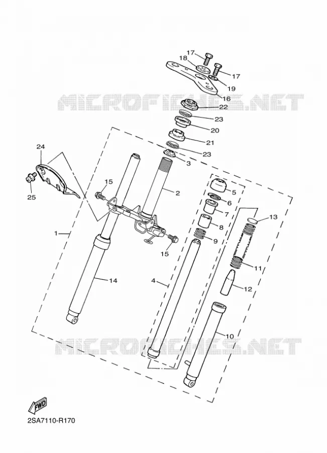 FRONT FORK Yamaha MOTO 50 2016 PW  PW50