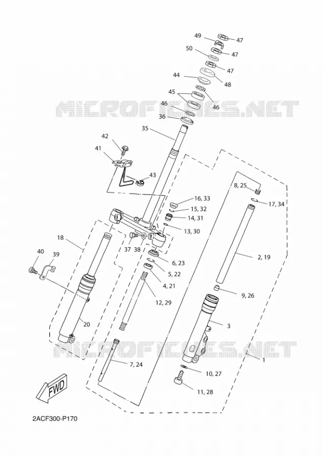 FRONT FORK Yamaha SCOOTER 50 2016 NEOS  YN50