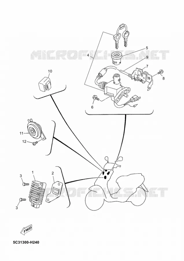 ELECTRICAL 1 Yamaha SCOOTER 50 2010 NEOS 4T  YN50FNEOS 50 4ST