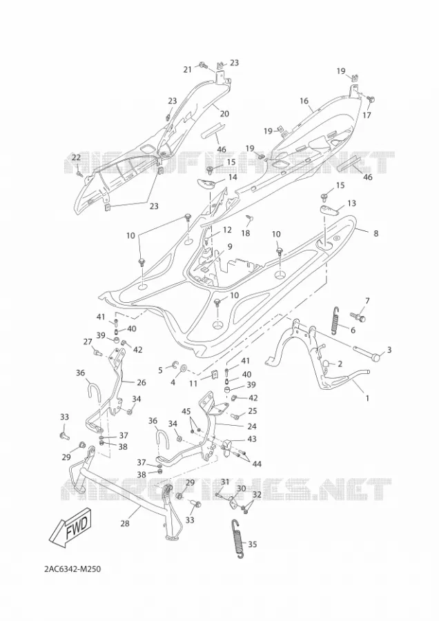 STAND / FOOTREST Yamaha SCOOTER 50 2015 NEOS LA POSTE  YN50FT