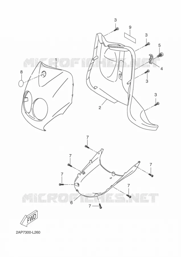 LEG SHIELD Yamaha SCOOTER 50 2015 NEOS 4T UBS  YN50FU