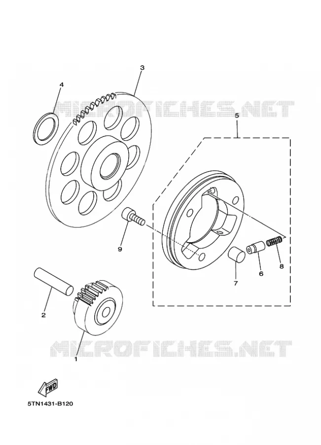 STARTER CLUTCH Yamaha SCOOTER 110 2010 CRYPTON  T110C