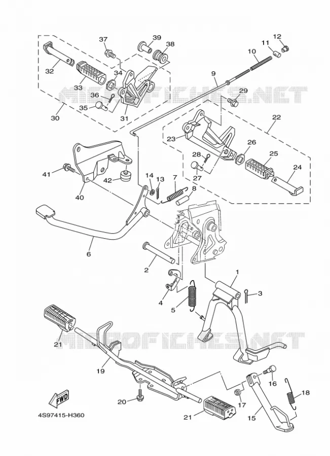 STAND / FOOTREST Yamaha SCOOTER 110 2010 CRYPTON  T110C