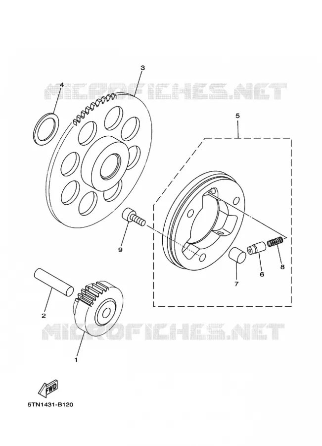 STARTER CLUTCH Yamaha SCOOTER 110 2010 CRYPTON  T110C