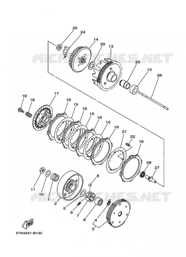 STARTER CLUTCH Yamaha SCOOTER 110 2010 CRYPTON  T110C