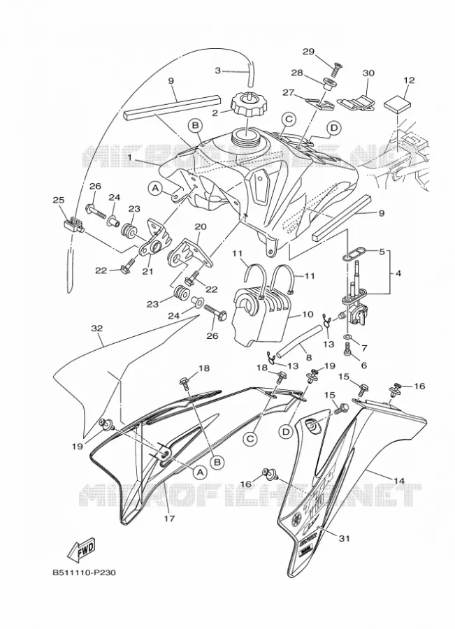 FUEL TANK Yamaha MOTO 110 2015 TTR-E  TT-R110E